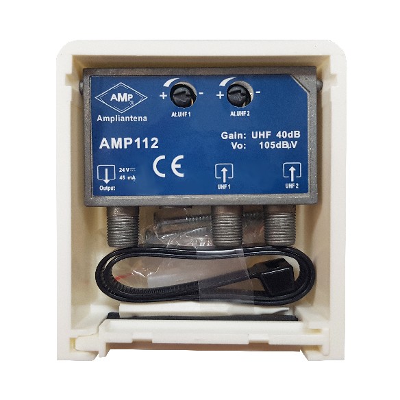 Amplificador de mástil blindado 2E UHF+UHF 40dB "LTE700"